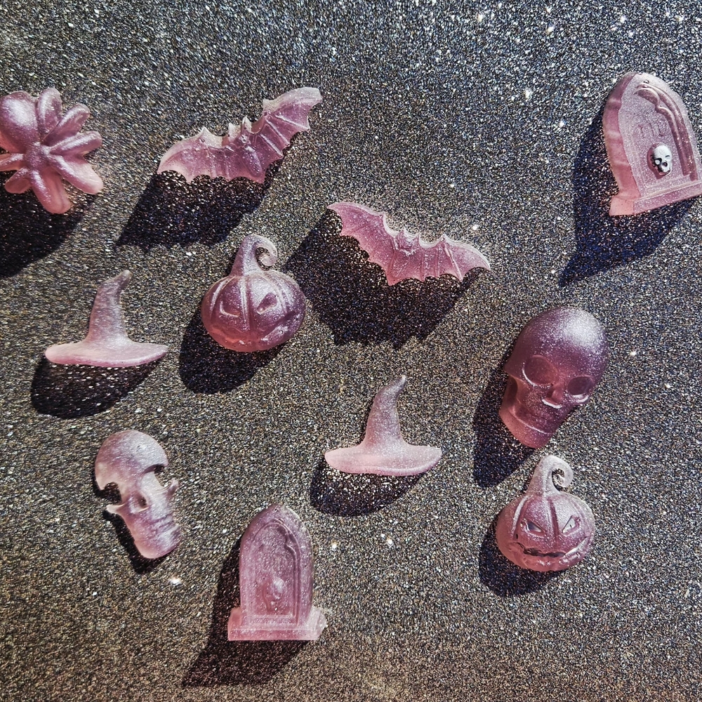 Purple Halloween Resin Decor Set